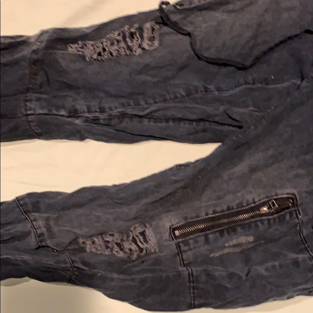 Stone wash cargo joggers